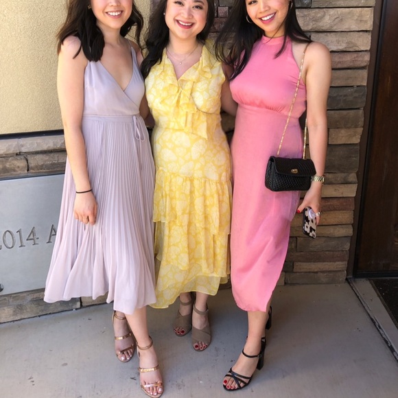 Zara Pink Satin Halter Dress - Picture 4 of 6